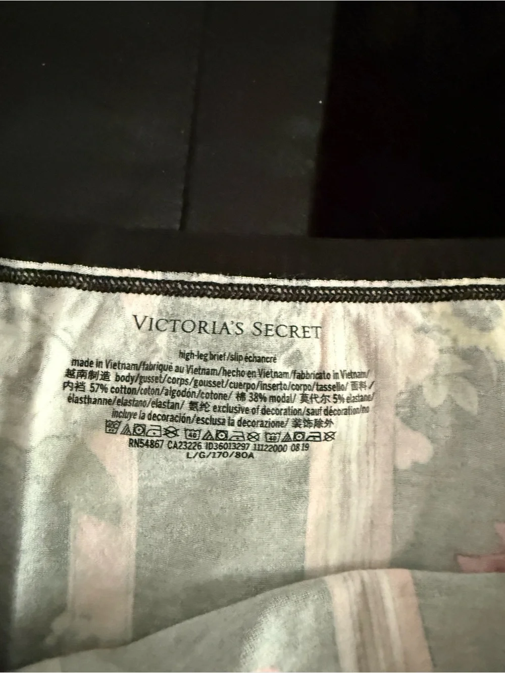 Victoria's Secret Black Floral Stripe Briefs